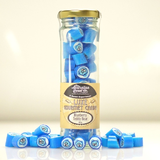 Blueberry Teddy Bear Luxe Rock Candy