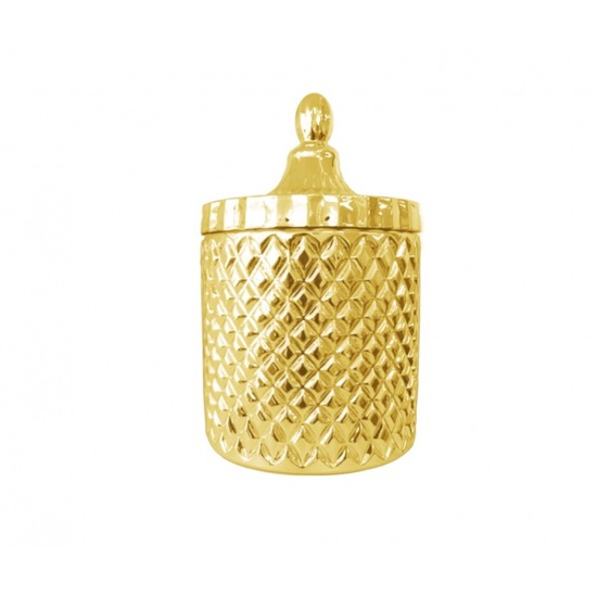 Large Geo Candle Jar (500ml) Gold