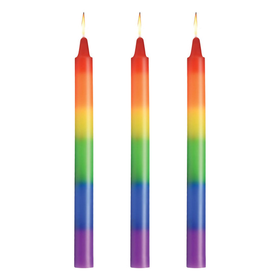Pride Candles Rainbow Drip Candle 3 Pc