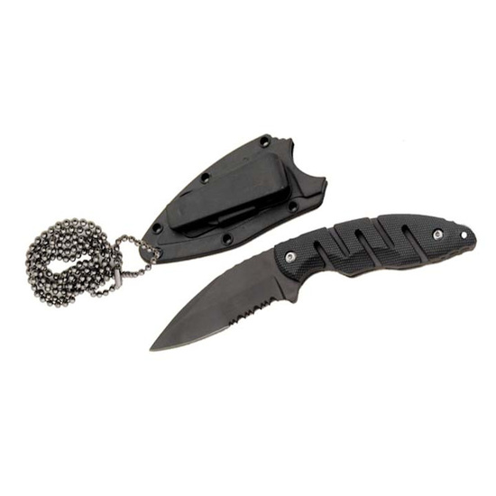 Long Neck Black Knife (17cm) with Hard Plastic Sheath