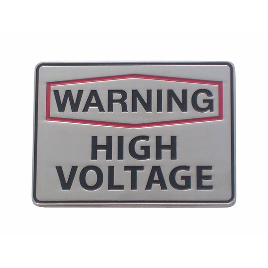 Warning High Voltage Belt Buckle
