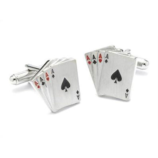 4 Aces Card Cufflinks with Display Box