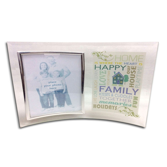 Word Art Curved Glass Photo Frame - Family