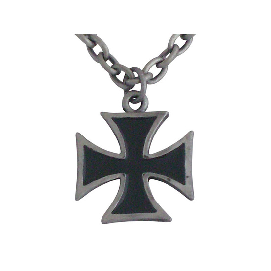 Black Maltese Cross Necklace