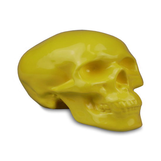 Day Of The Dead Yellow Ceramic Skull Money Box